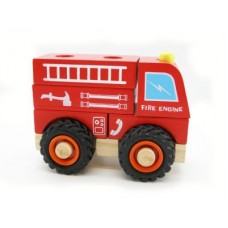 Wooden Block Vehicle - Fire Engine